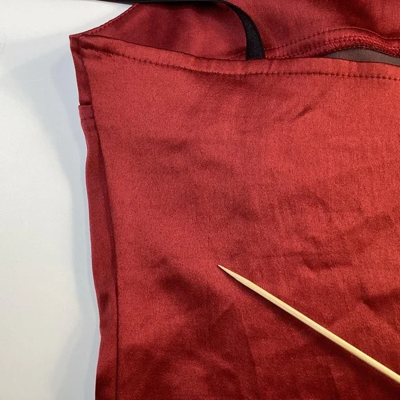 Aqua Blues tank 90’s red shiny spaghetti strap - Picture 6 of 10